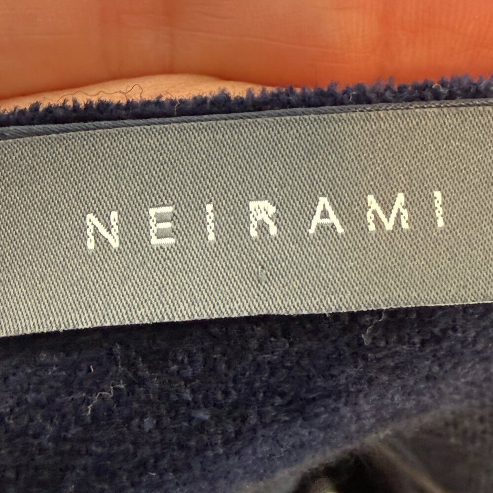 Neirami Italian Plaid Top Made In Italy Wool Blend Designer Blue Brown Small View 6